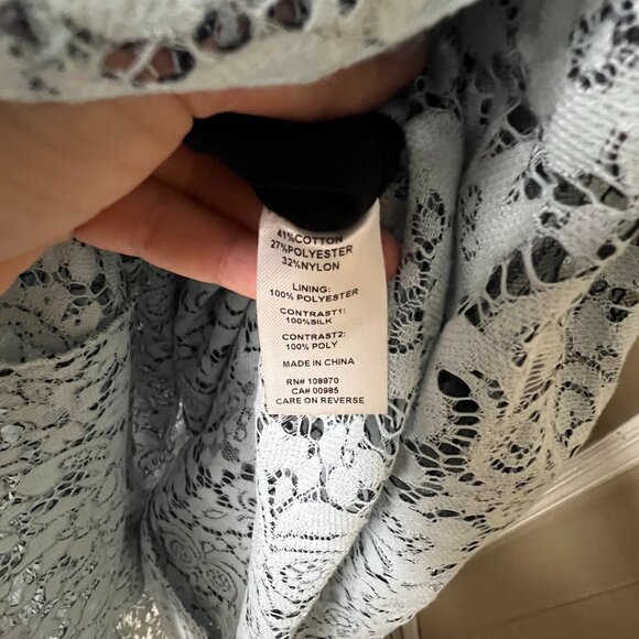 NWT Zac Posen Light Blue Tiered Lace Maxi Dress - Size 4 - Picture 12 of 13